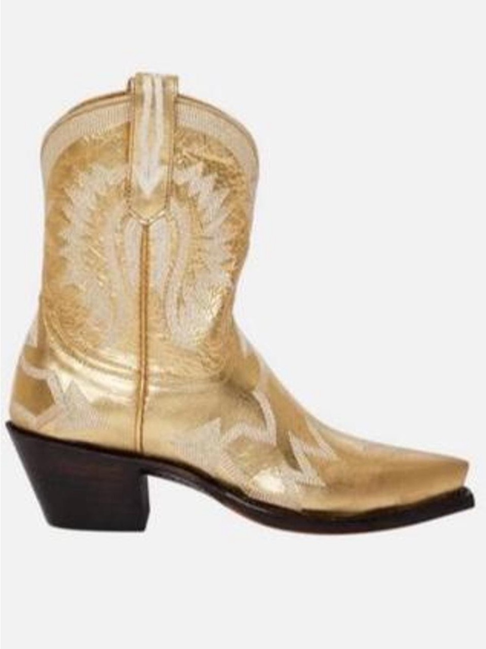 Gold Western Ankle Boot - Women's Metallic Cowboy Boot